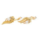 Boucles d'oreilles Pendantes en Or jaune, Perle de culture et Diamant - Castafiore