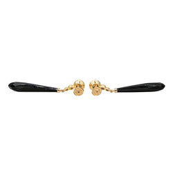 Boucles d'oreilles Pendantes en or jaune, perles, onyx et diamants - Castafiore