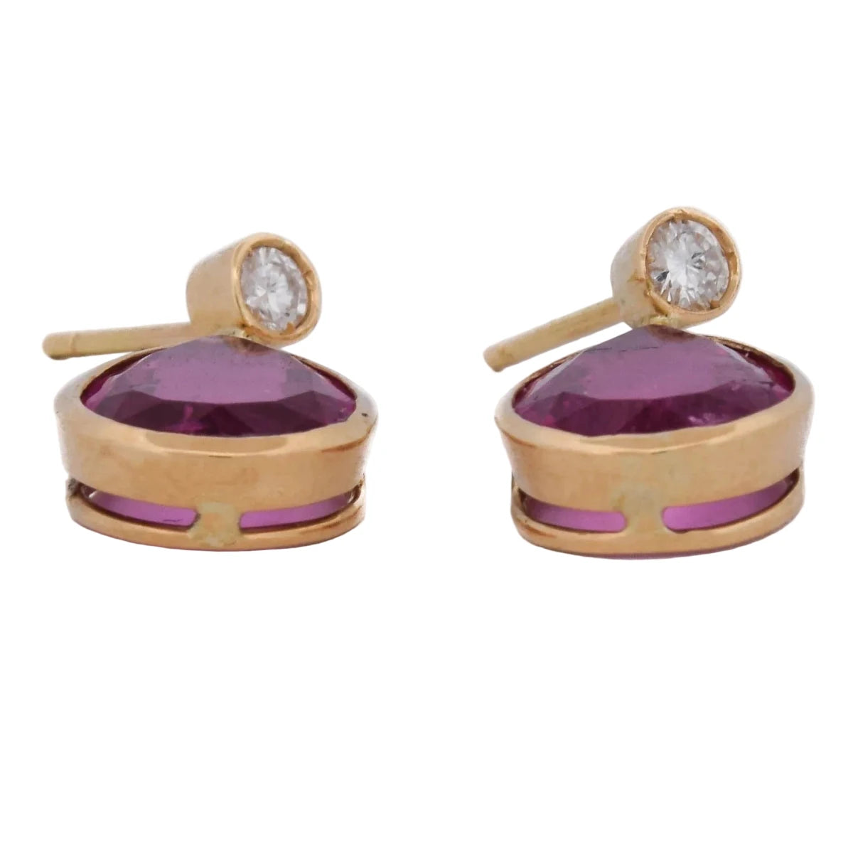 Boucles d'oreilles Pendantes en or jaune, tourmalines et diamants - Castafiore