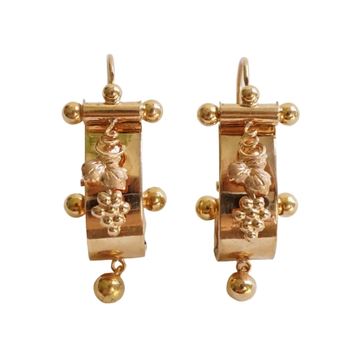 Boucles d'oreilles Pendantes en or rose - Castafiore