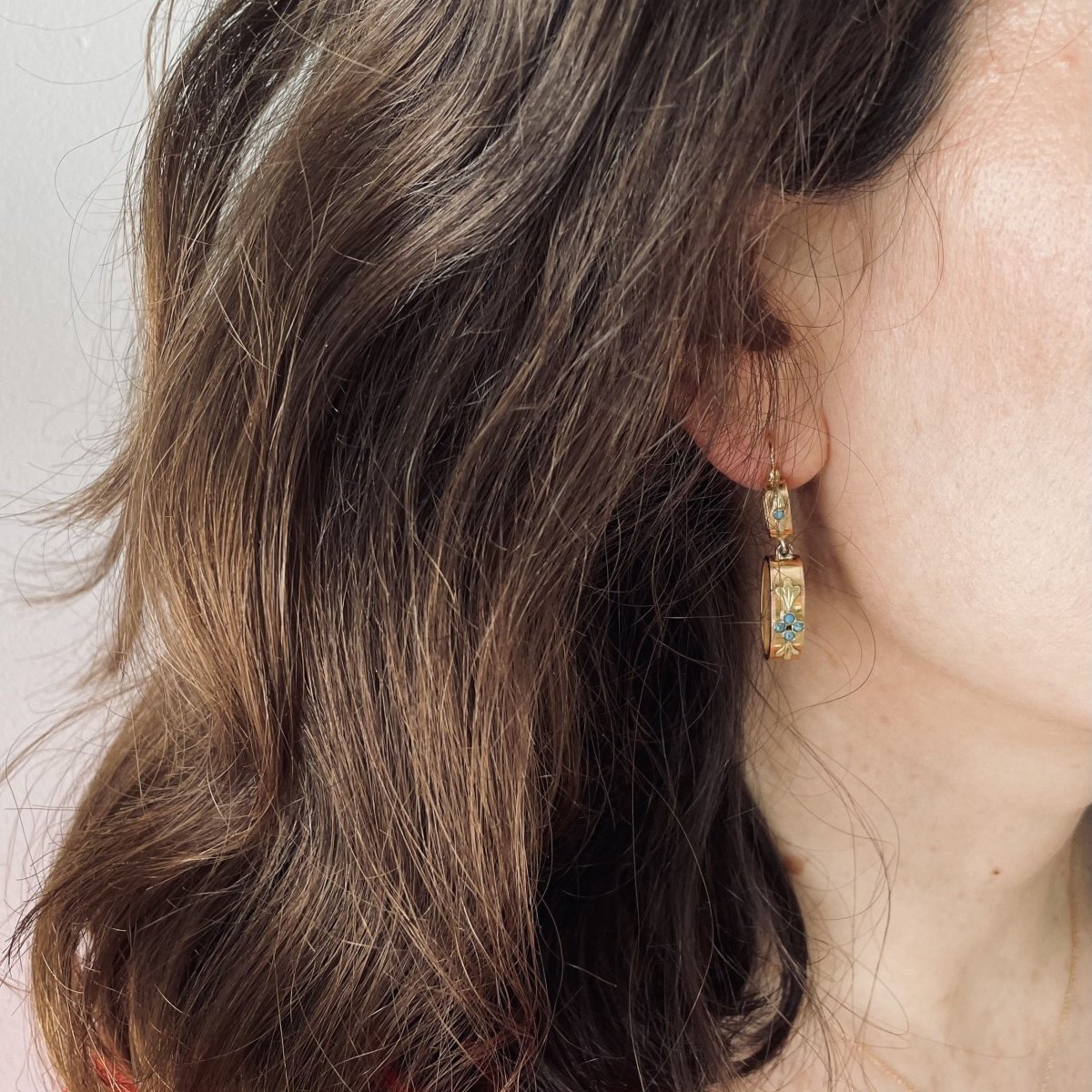 Boucles d'oreilles Pendantes en or rose et or jaune - Castafiore