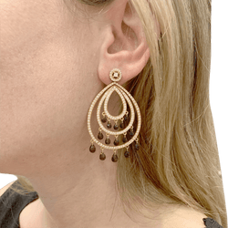 Boucles d'oreilles Pendantes en or rose, tourmalines et diamants - Castafiore