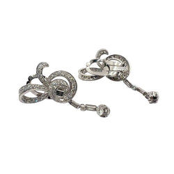 Boucles d'oreilles Pendantes en platine et diamants - Castafiore