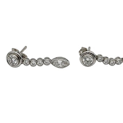 Boucles d'oreilles Pendantes en platine et diamants - Castafiore