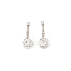 Boucles d'oreilles Pendantes en platine et diamants - Castafiore
