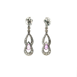 Boucles d'oreilles Pendantes en platine, saphirs et diamants - Castafiore