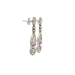 Boucles d'oreilles Pendantes en platine, saphirs et diamants - Castafiore