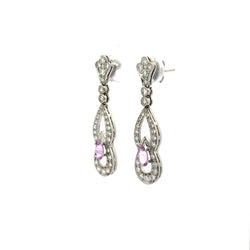 Boucles d'oreilles Pendantes en platine, saphirs et diamants - Castafiore