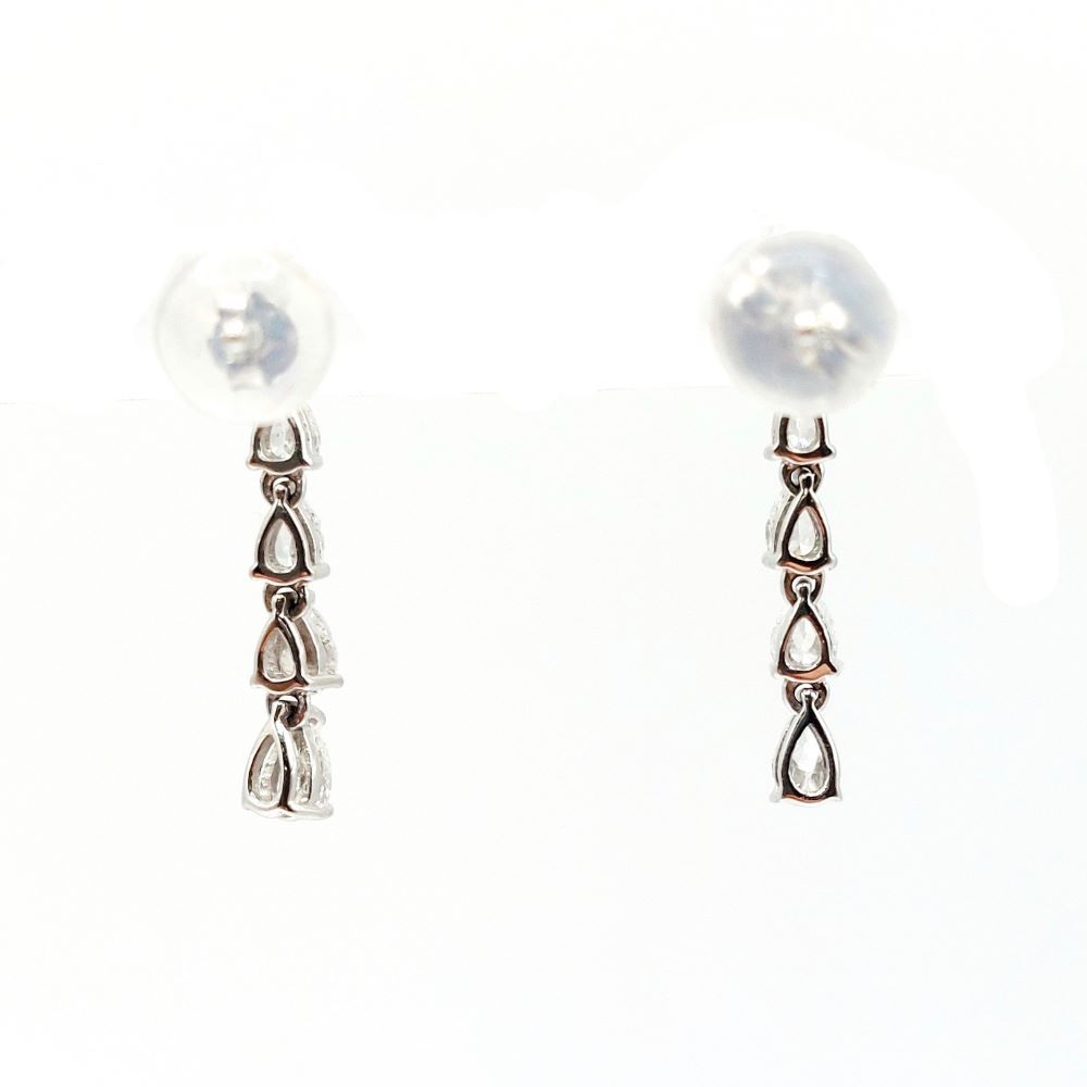 Boucles d'oreilles Pendantes Essentia" en or blanc - Castafiore