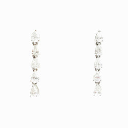 Boucles d'oreilles Pendantes Essentia" en or blanc - Castafiore