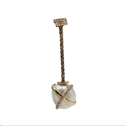 Boucles d'oreilles Pendantes FRED "Baie des Anges" en or jaune, perles et diamants - Castafiore
