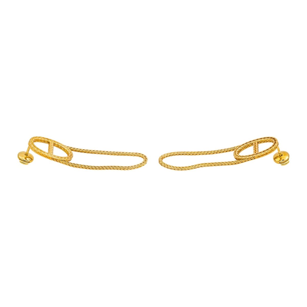 Hermès Earrings Pendant anchor chain Yellow gold