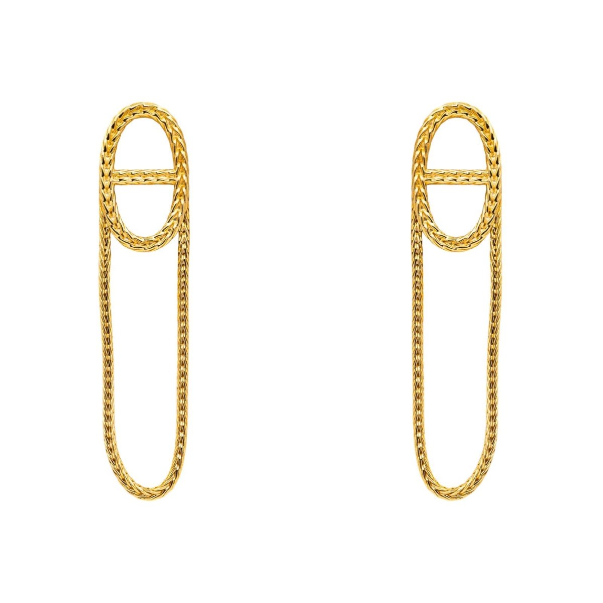 Hermès Earrings Pendant anchor chain Yellow gold