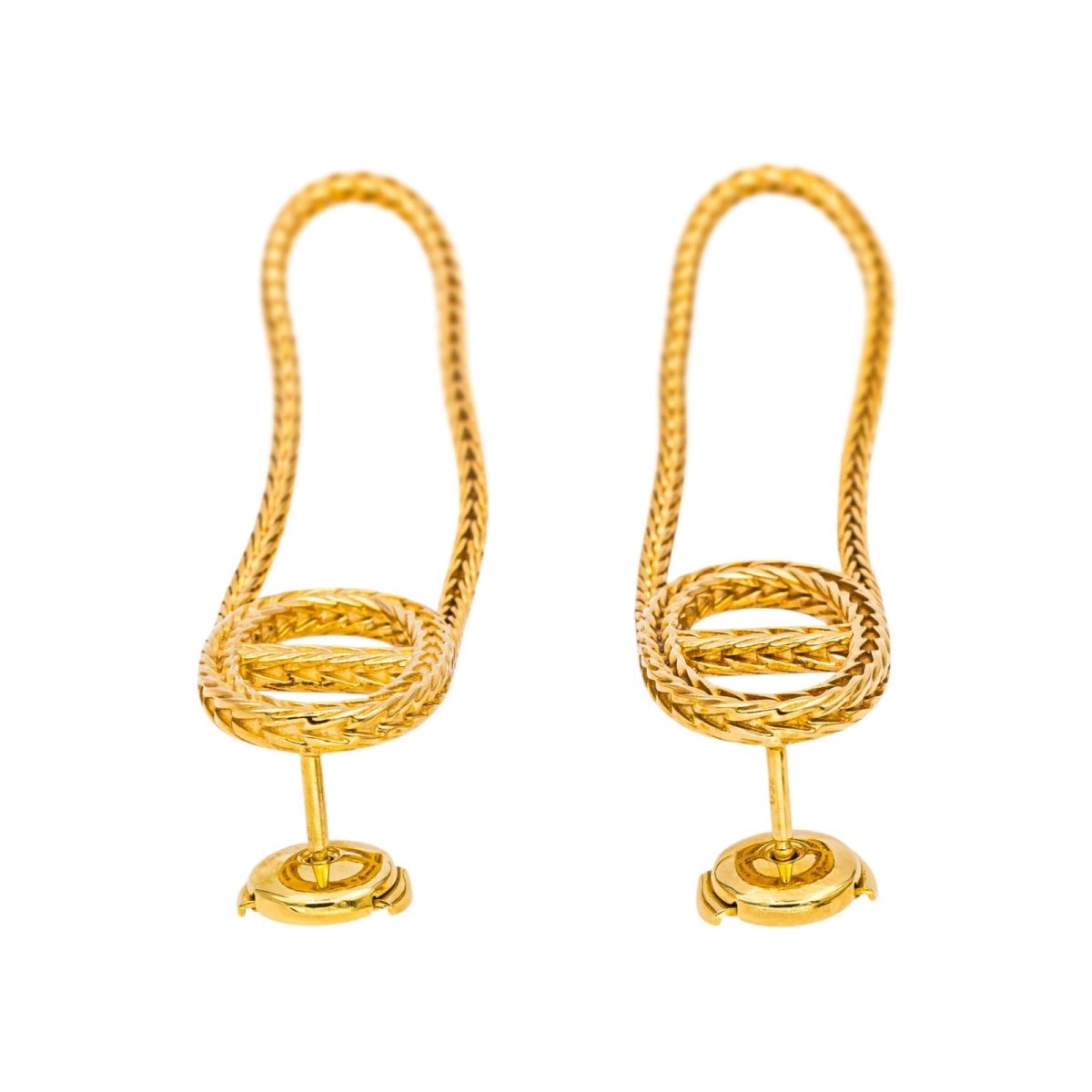 Hermès Earrings Pendant anchor chain Yellow gold
