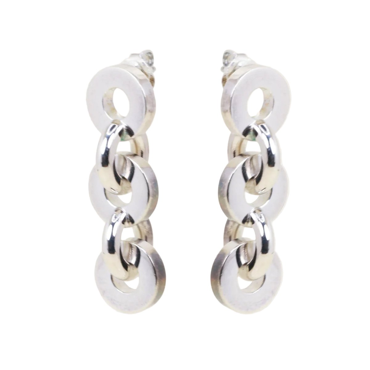 Boucles d'oreilles Pendantes HERMÈS "Voltige" en argent - Castafiore