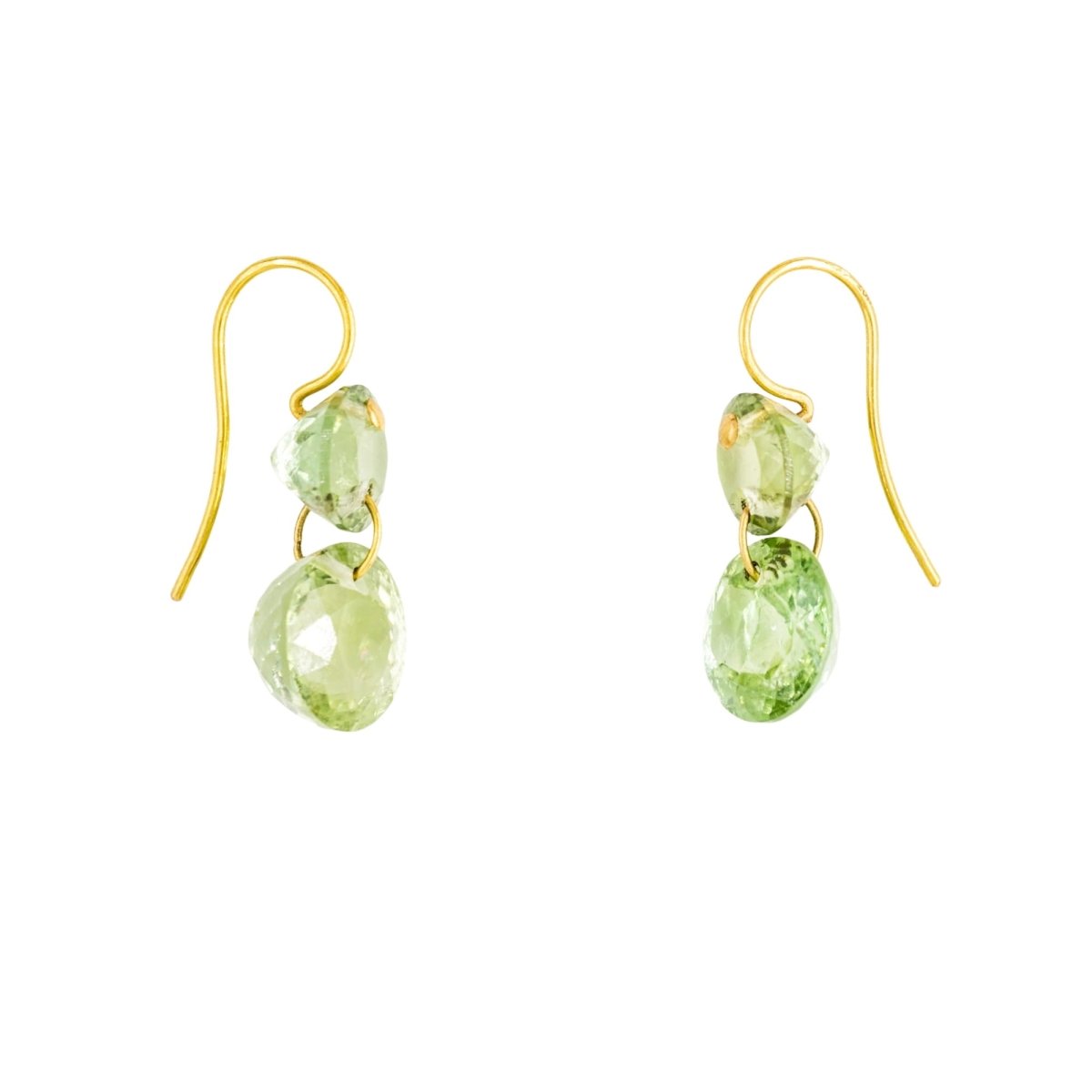 Boucles d'oreilles Pendantes MARIE-HÉLÈNE DE TAILLAC "Gem Incandescence" en or jaune et tourmaline verte - Castafiore