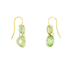 Boucles d'oreilles Pendantes MARIE-HÉLÈNE DE TAILLAC "Gem Incandescence" en or jaune et tourmaline verte - Castafiore