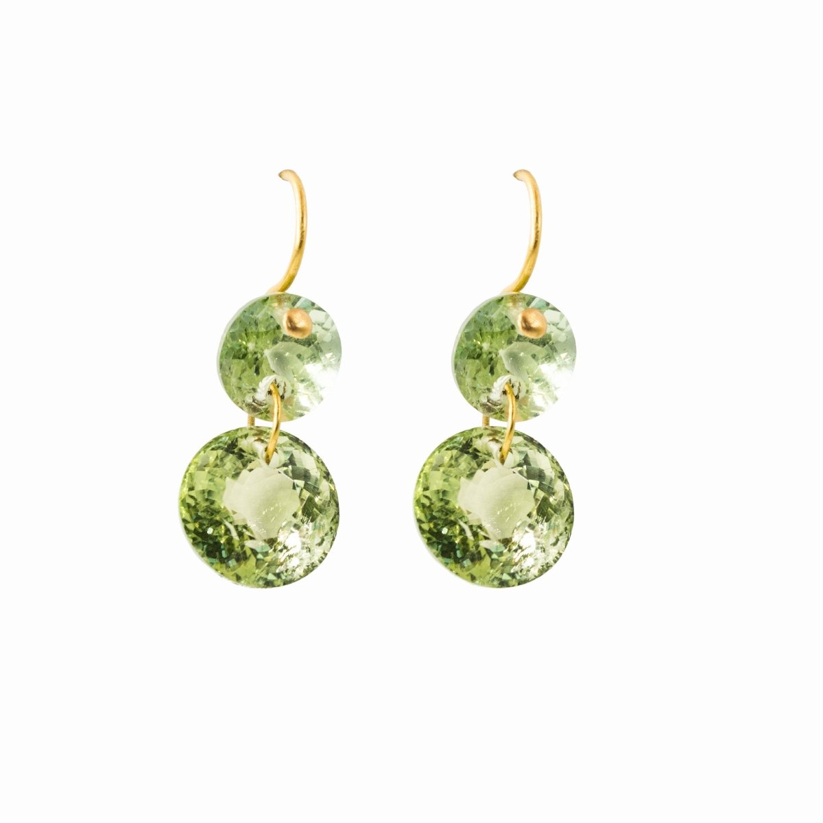 Boucles d'oreilles Pendantes MARIE-HÉLÈNE DE TAILLAC "Gem Incandescence" en or jaune et tourmaline verte - Castafiore