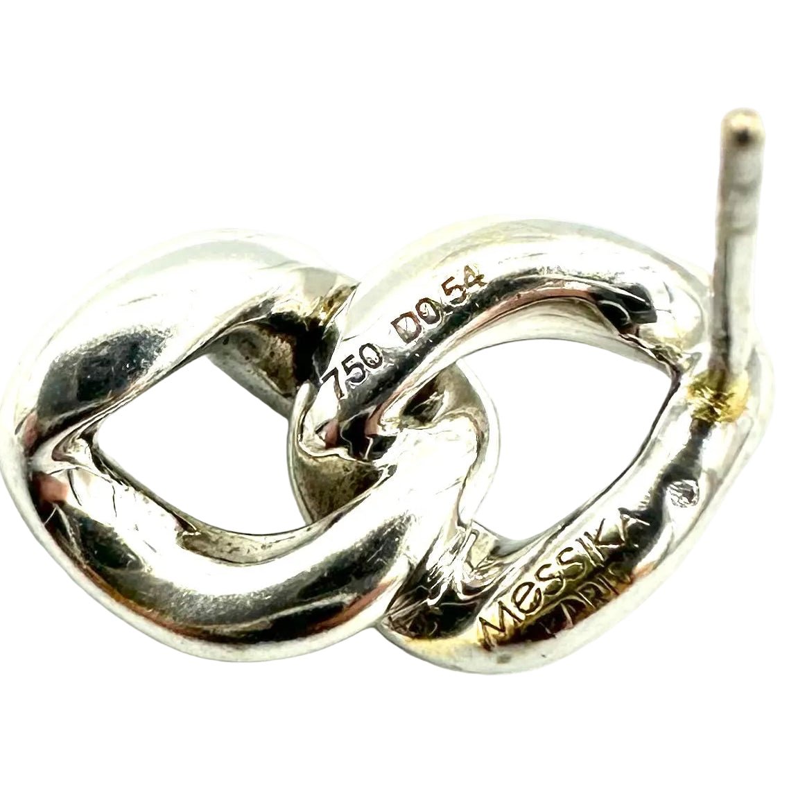 Boucles d'oreilles Pendantes MESSIKA "Link" en or blanc et diamants - Castafiore