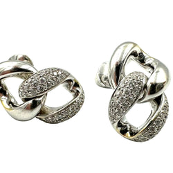 Boucles d'oreilles Pendantes MESSIKA "Link" en or blanc et diamants - Castafiore