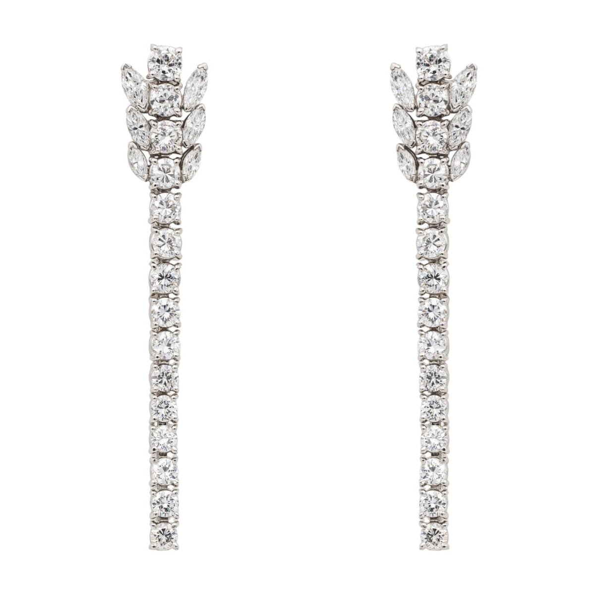 Boucles d'oreilles Pendantes Or blanc Diamant - Castafiore