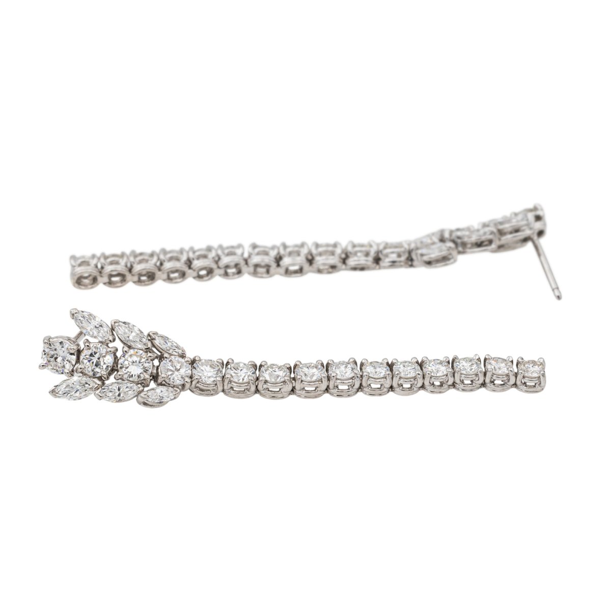 Boucles d'oreilles Pendantes Or blanc Diamant - Castafiore