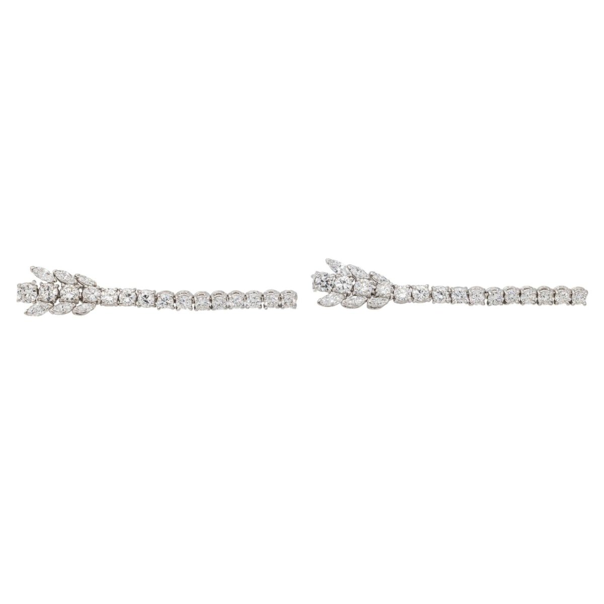 Boucles d'oreilles Pendantes Or blanc Diamant - Castafiore