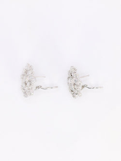 Boucles d'oreilles pendantes or blanc diamants 8,5 carats - Castafiore