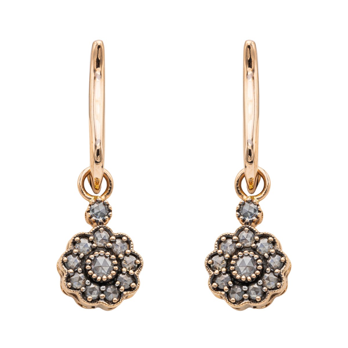 Boucles d'oreilles Pendantes Or rose Diamant - Castafiore