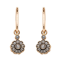 Boucles d'oreilles Pendantes Or rose Diamant - Castafiore
