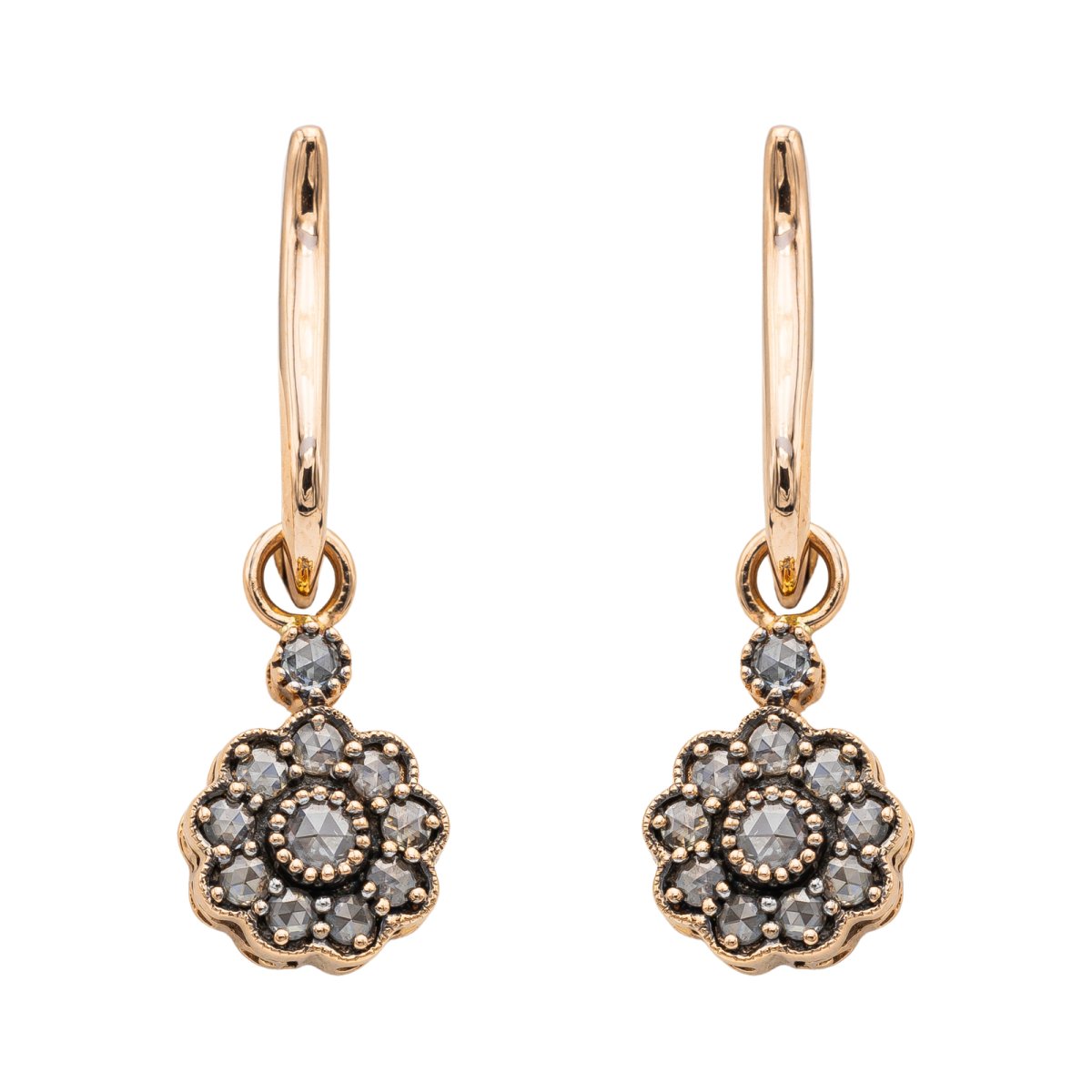Boucles d'oreilles Pendantes Or rose Diamant - Castafiore