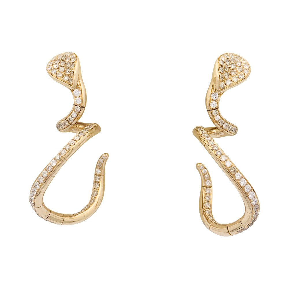 Boucles d'oreilles Pendantes Pasquale Bruni "Snake" en or rose et diamants - Castafiore