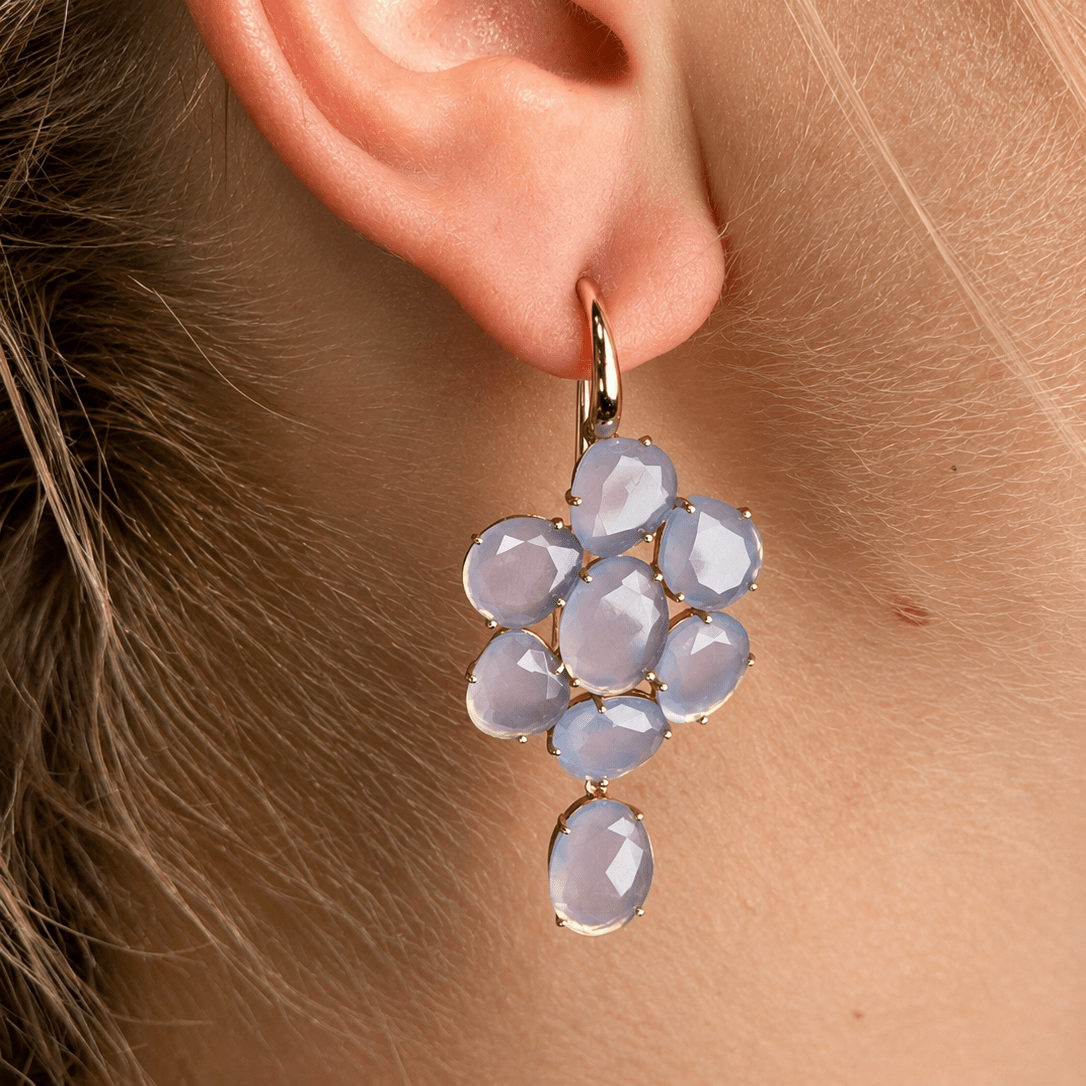 Boucles d'oreilles Pendantes POMELLATO en or jaune et pierres de Capri - Castafiore