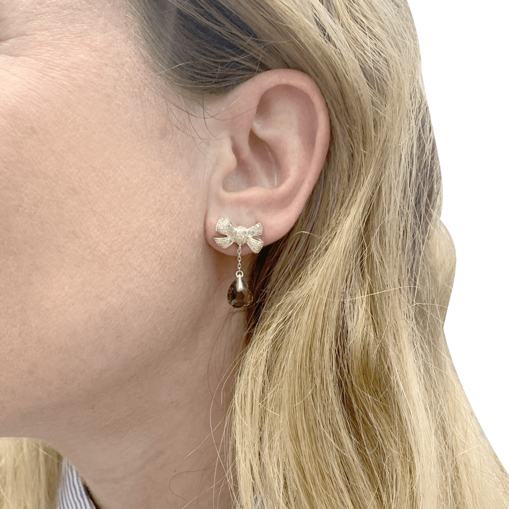 Boucles d'oreilles Pendantes POMELLATO "Forever" en or, quartz et diamants - Castafiore