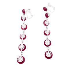 Boucles d'oreilles Pendantes REPOSSI en or blanc, rubis et diamants - Castafiore