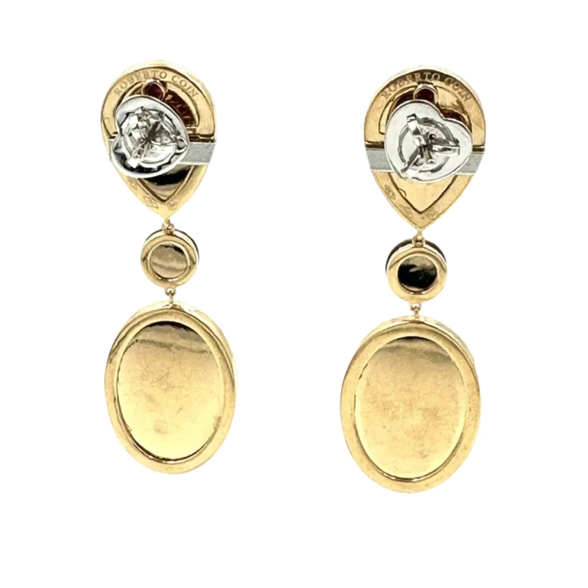 Boucles d'oreilles Pendantes ROBERTO COIN en or jaune, quartz et diamants - Castafiore