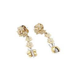 Boucles d'oreilles Pendantes ROBERTO COIN en or rose, émail et diamants - Castafiore