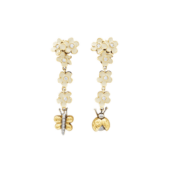 Boucles d'oreilles Pendantes ROBERTO COIN en or rose, émail et diamants - Castafiore