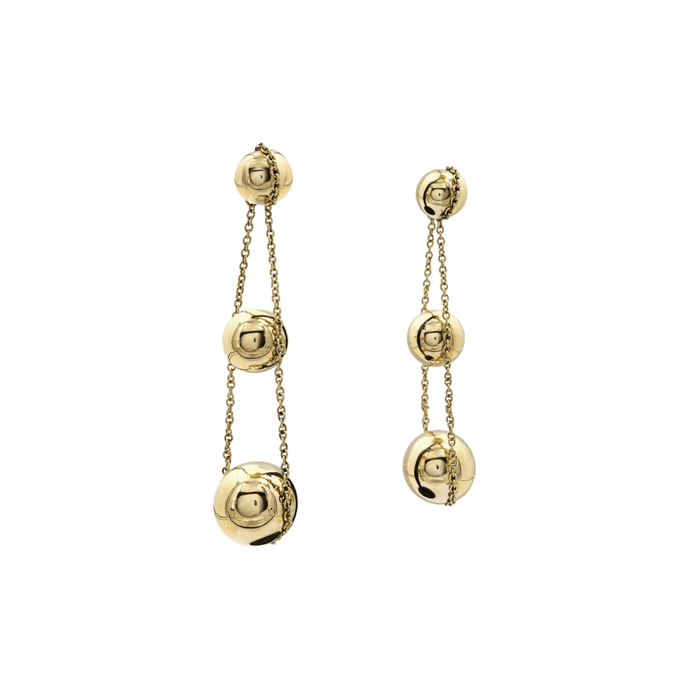 Boucles d'oreilles Pendantes TIFFANY & CO. "HardWear Drop Ball" en or jaune - Castafiore