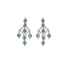 Boucles d'oreilles pendantes TIFFANY en platine, diamants, et topazes - Castafiore