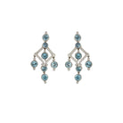 Boucles d'oreilles pendantes TIFFANY en platine, diamants, et topazes - Castafiore