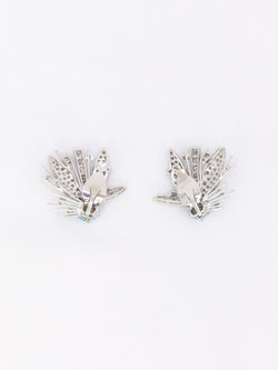 Boucles d'oreilles pendantes turquoises diamants - Castafiore