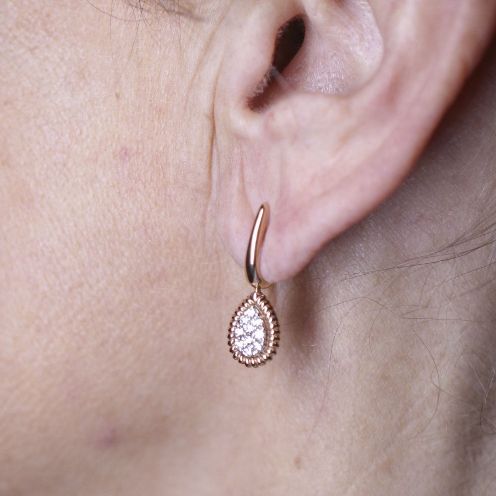 Boucles d'oreilles Pendentifs en or bleu, or blanc et diamants - Castafiore