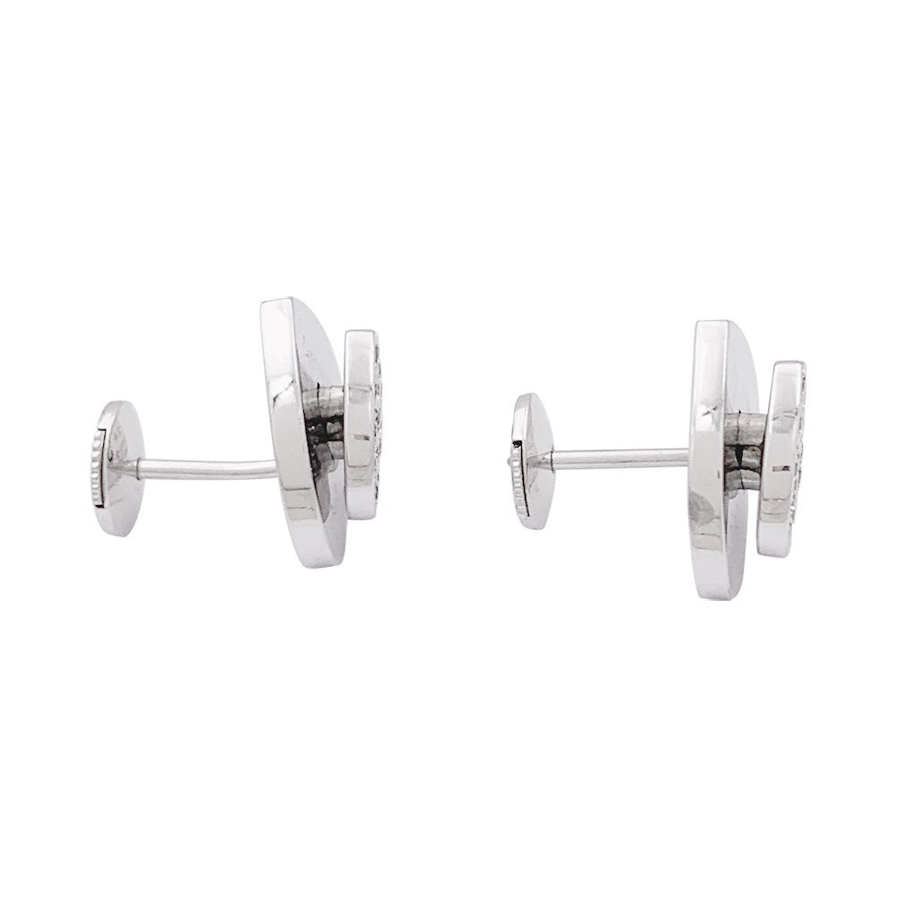 Boucles d'oreilles PIAGET "Coeur" en or blanc et diamants - Castafiore