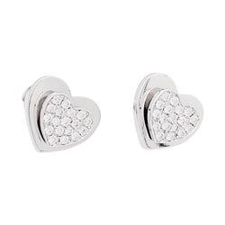 Boucles d'oreilles PIAGET "Coeur" en or blanc et diamants - Castafiore