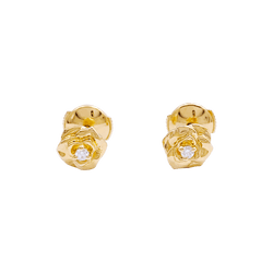 Boucles d'oreilles PIAGET "Rose Piaget" en or jaune et diamants - Castafiore