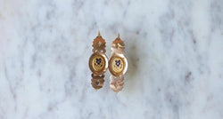 Boucles d'Oreilles Poissardes Anciennes Or et Email - Castafiore