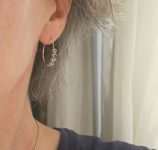 Boucles d'oreilles Poissardes en or rose et argent - Castafiore