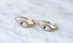 Boucles d'oreilles poissardes fleur émail - Castafiore