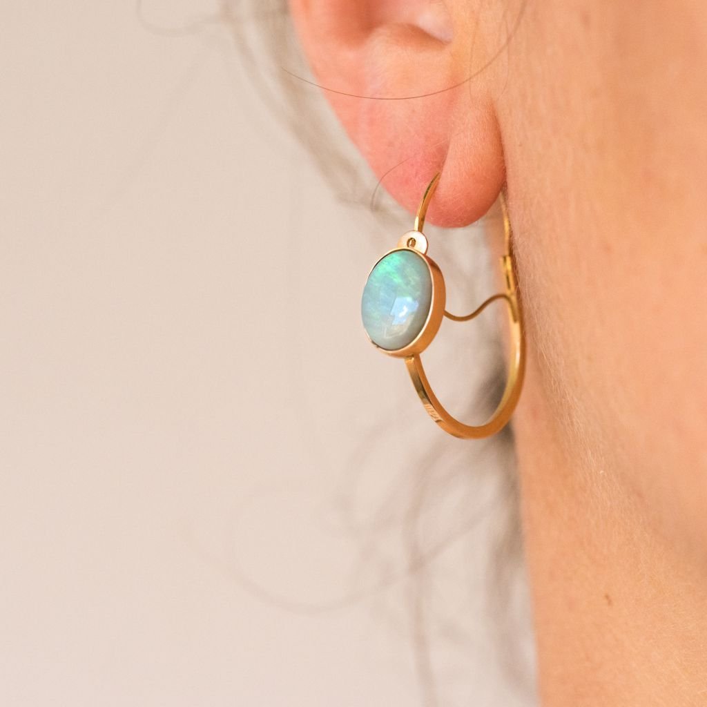 Boucles d'oreilles poissardes opales - Castafiore